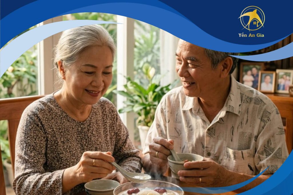 người lớn tuổi ăn yến sào