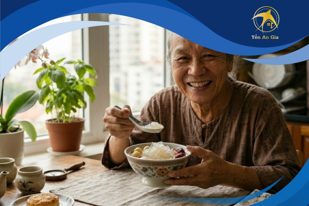 người cao tuổi ăn yến sào